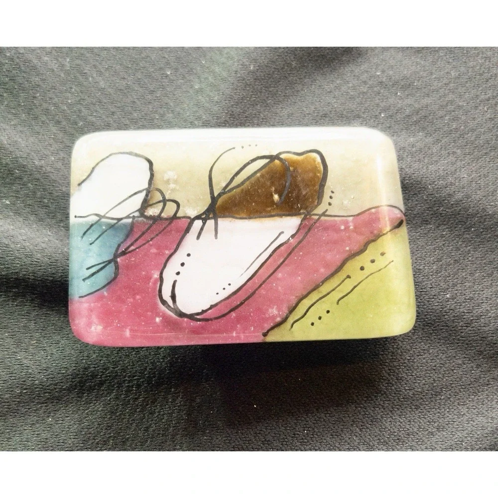 Abstract Hand Made‎ Colorful Glass Resin Belt Buckle